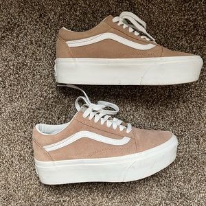 Tan suede platform old skool